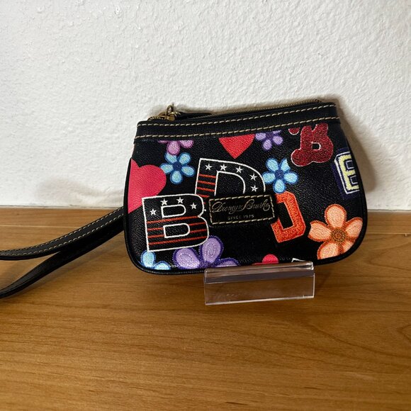 Dooney & Bourke Slim Wristlet Signature Floral Varsity EUC - Picture 2 of 9